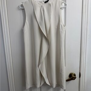 French Connection Ivory Ruffle Front Mini Dress Women's XS Wedding Cocktail Chic